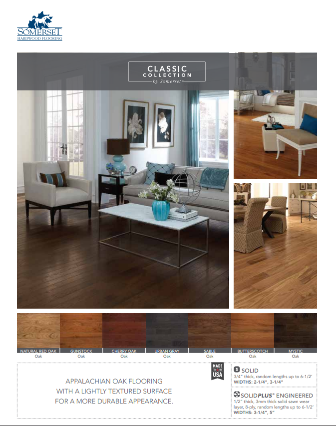 Somerset Oak Classic Collection 1/2" EngineeredHardwood Flooring Somerset