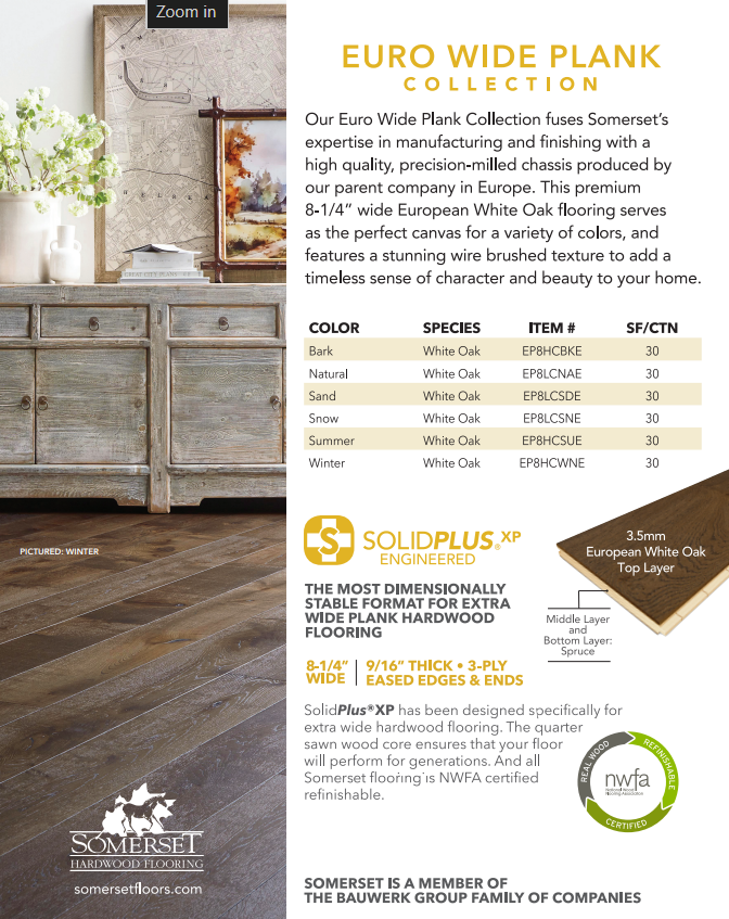 Somerset Euro 8 1/4" Wide Plank Collection Hardwood Flooring Somerset