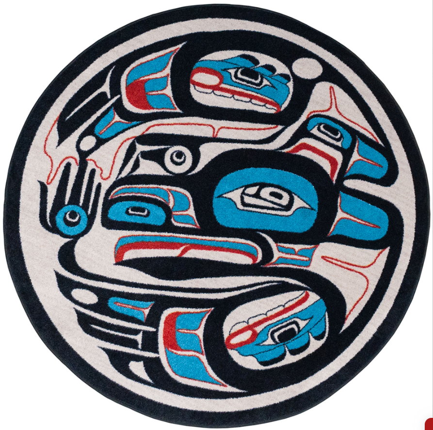 Mike D Raven Red and Blue American Dakota Rugs