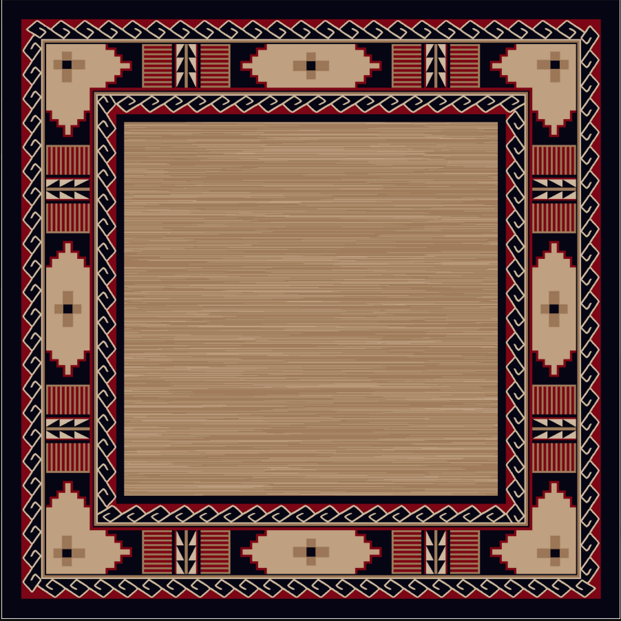 Mesa Border Red and Black American Dakota Rugs