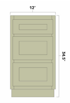 Artisan Mills Home 3 Drawer Base Kitchen Cabinet 12" Wide Artisan Mills Home