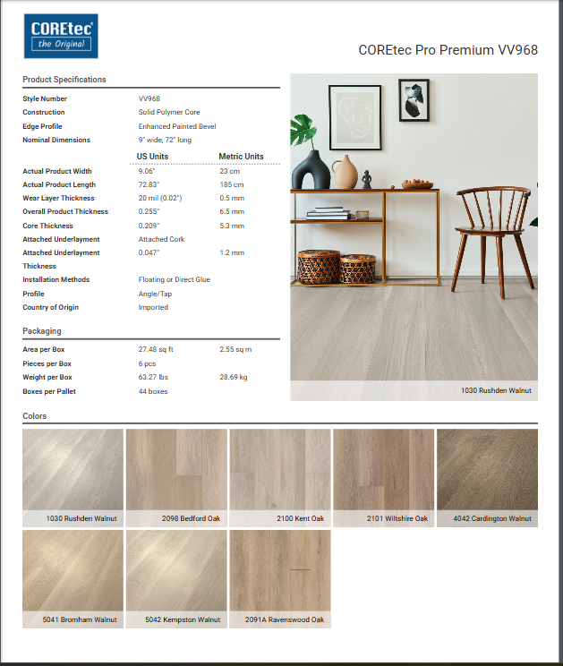 CORETEC PRO PREMIUM VV968                          - BEDFORD OAK Coretec