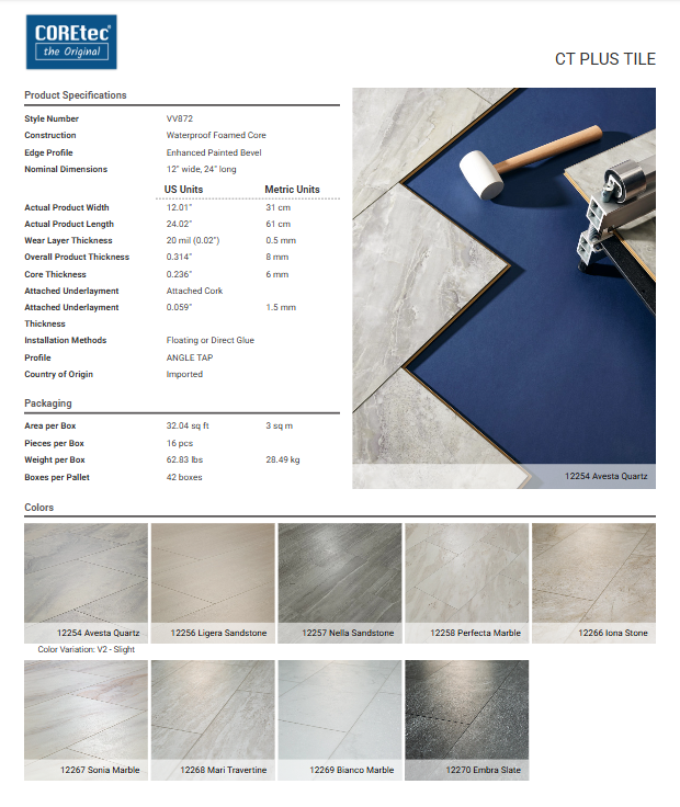 CORETEC PLUS TILE                                       - LIGERA SANDSTON Coretec