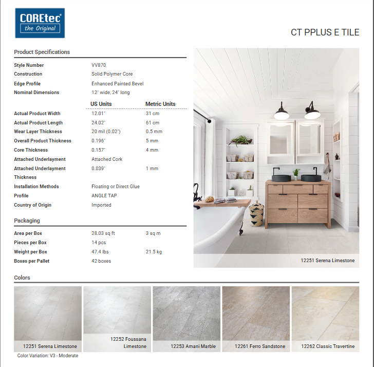 COREtec Pro Plus Enhanced                                  - AMANI MARBLE Coretec
