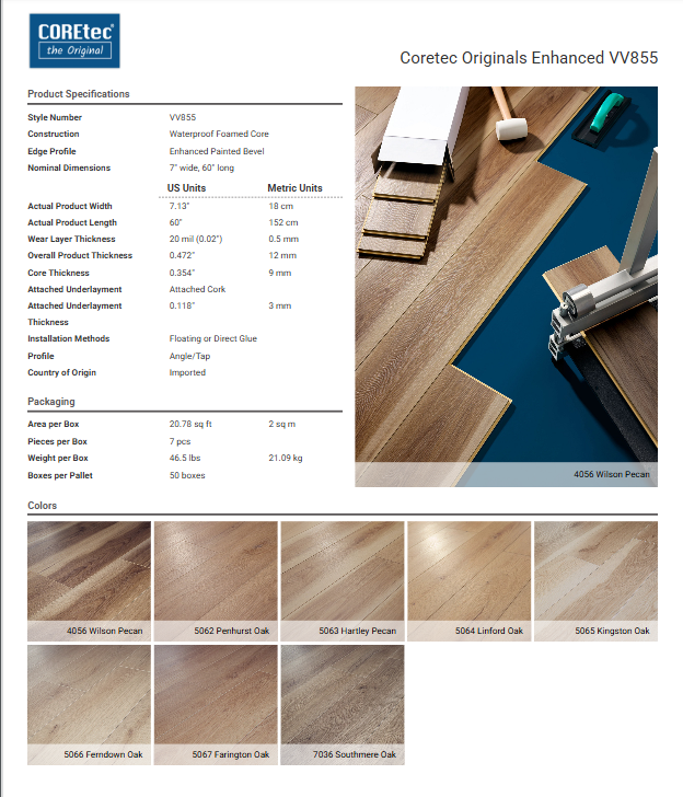 CORETEC ORIGINALS ENHANCED VV855                   - HARTLEY PECAN Coretec