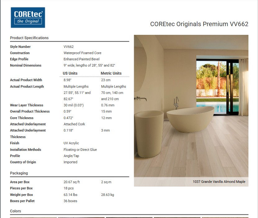 CORETEC ORIGINALS PREMIUM VV662                    - GRANDE GOLDIN O Coretec