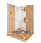 KERDI WATERPROOF SHOWER-KIT 38X60 OFF CENTER DRAIN PVC STAINLESS STEEL DRAIN GRATE Schluter