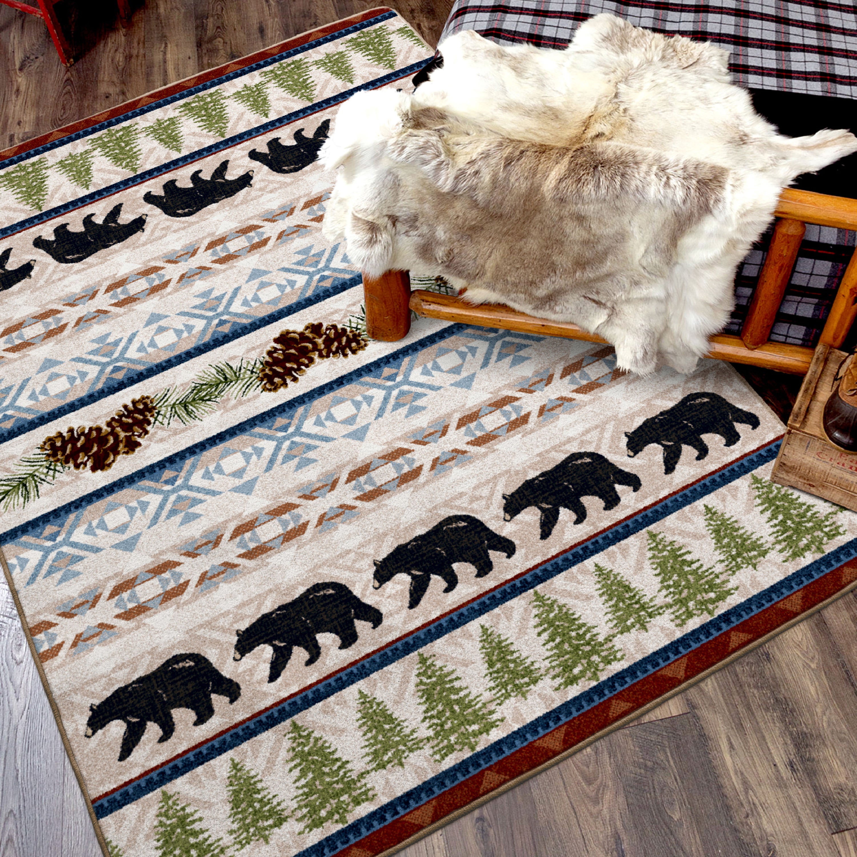Trailside Bear Natural American Dakota Rugs