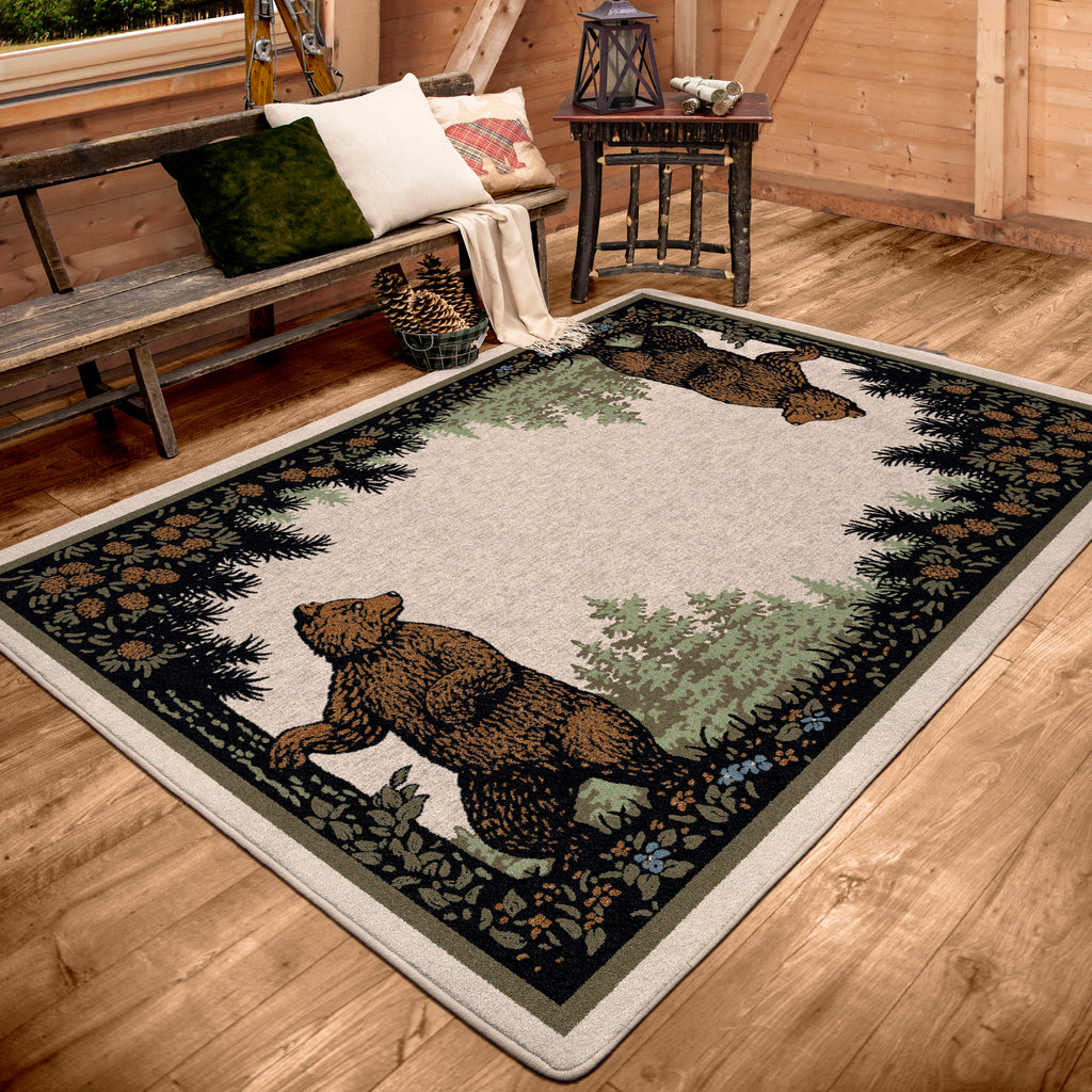 Twin Bears Green American Dakota Rugs