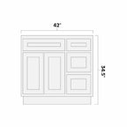 Artisan Mills Home Artisan Mills White Shaker 42" Bathroom Vanity Cabinet with Drawers (L/R) Artisan Mills Home