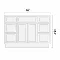 Artisan Mills Home Artisan Mills White Shaker 60" Vanity Base with Doors and Drawers V6021DD Ready To Assemble Artisan Mills Home