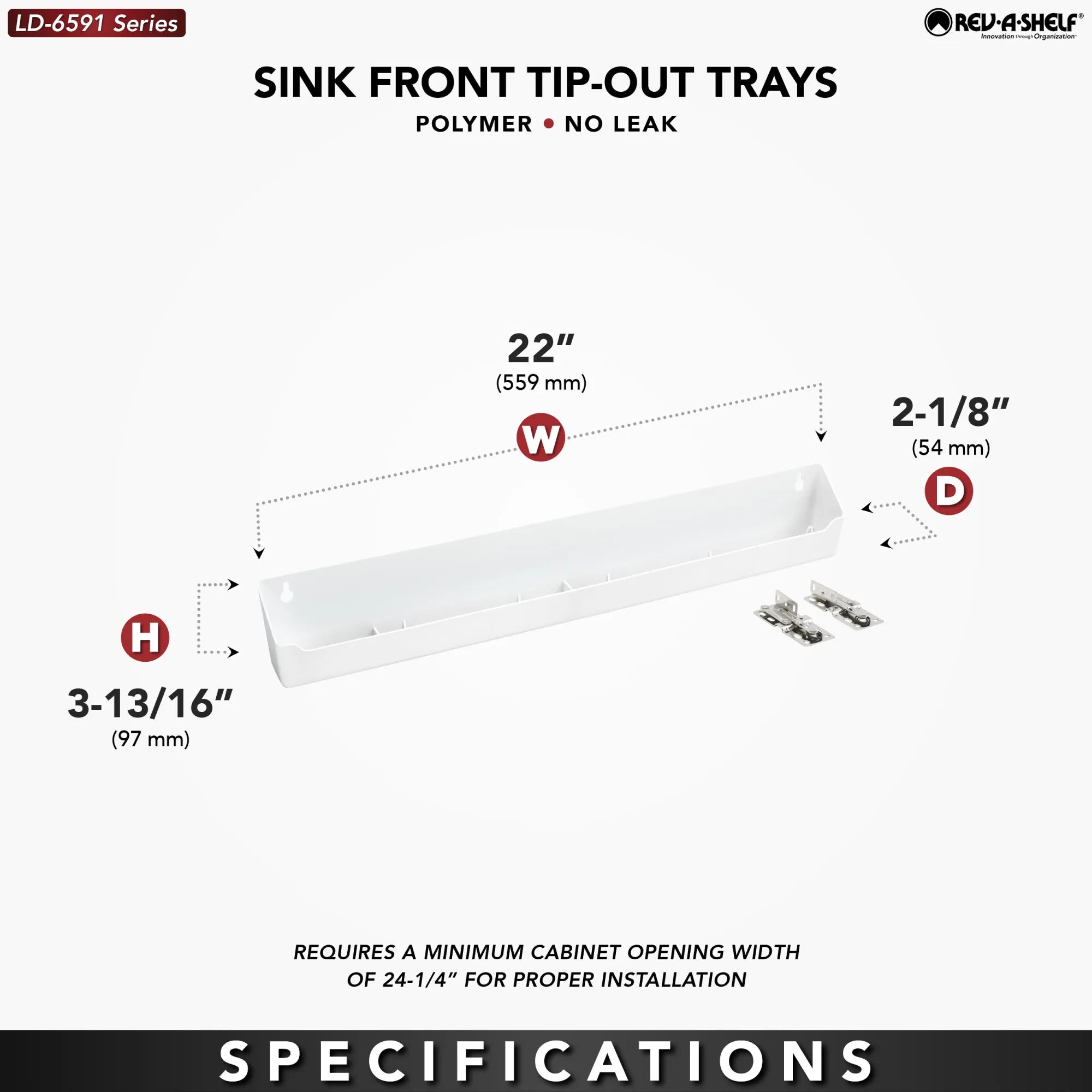 Rev A Shelf Deluxe 30 " Tip-Out Tray for Cabinet Storage Rev-A-Shelf