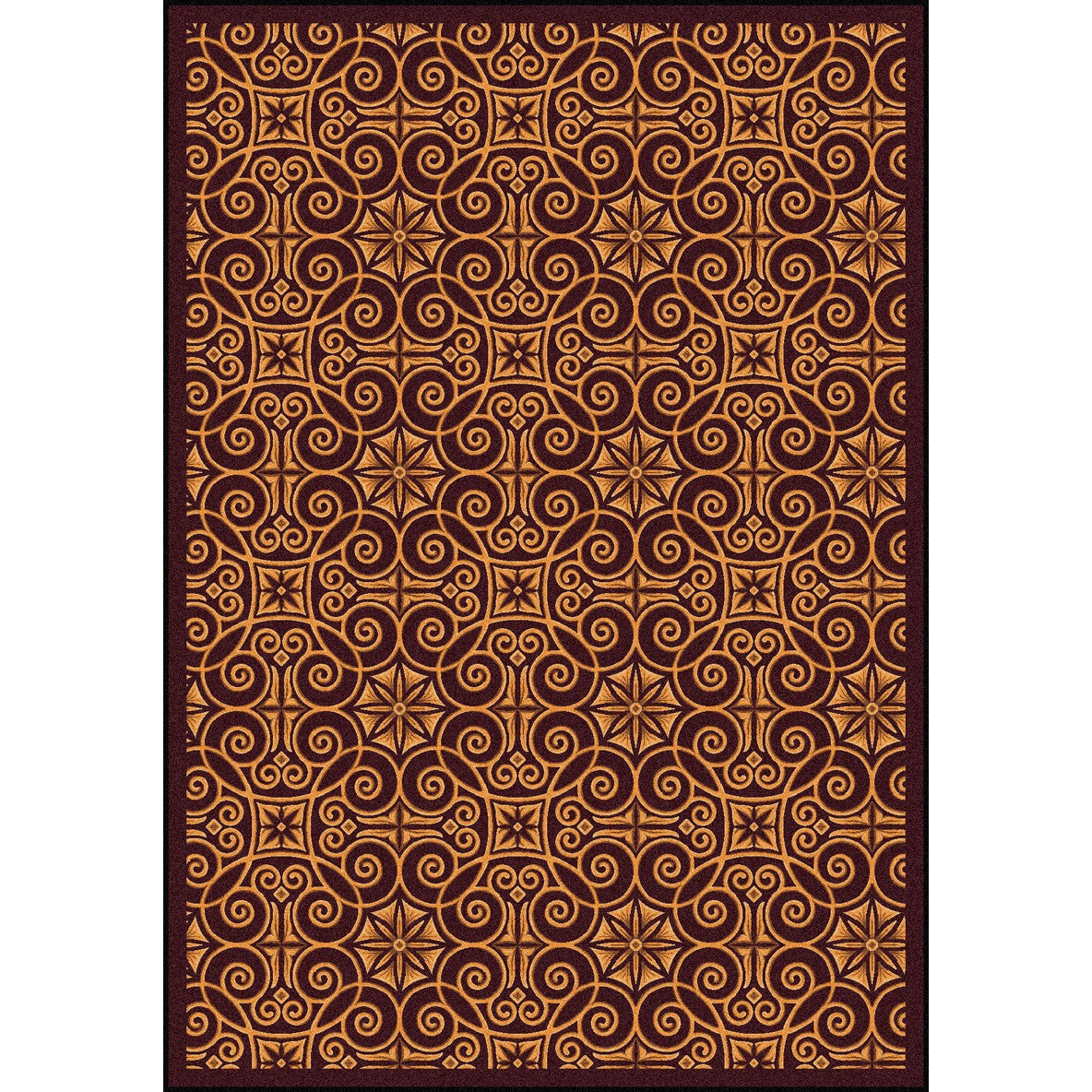 Antique Scroll Burgundy