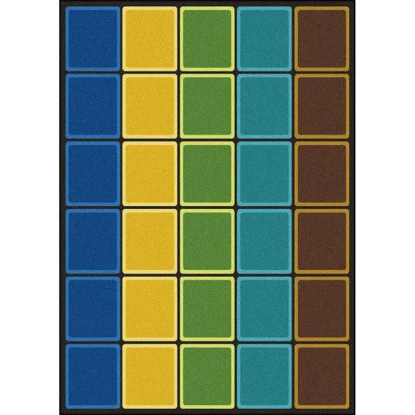 Joy Carpets Blocks Abound Earthtone Area Rug – Kids Classroom Rug Joy Carpets