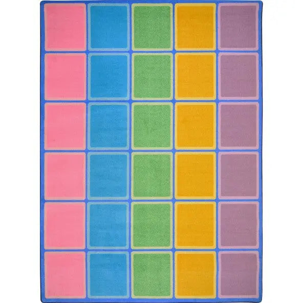 Joy Carpets Blocks Abound Pastel Area Rug – Kids Classroom Rug Joy Carpets