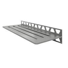 Schluter-SHELF-W Rectangular Wall Shelf - Wave - Brushed Stainless Steel Schluter