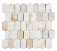 Montage Elongate Hex Marble Mosaic 12.5 x 13.25 Elysium