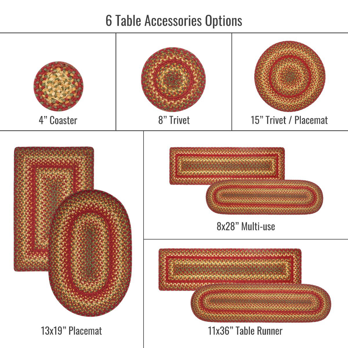 10x15 Cider Barn TbMt Oval Set of 4 Homespice Rugs