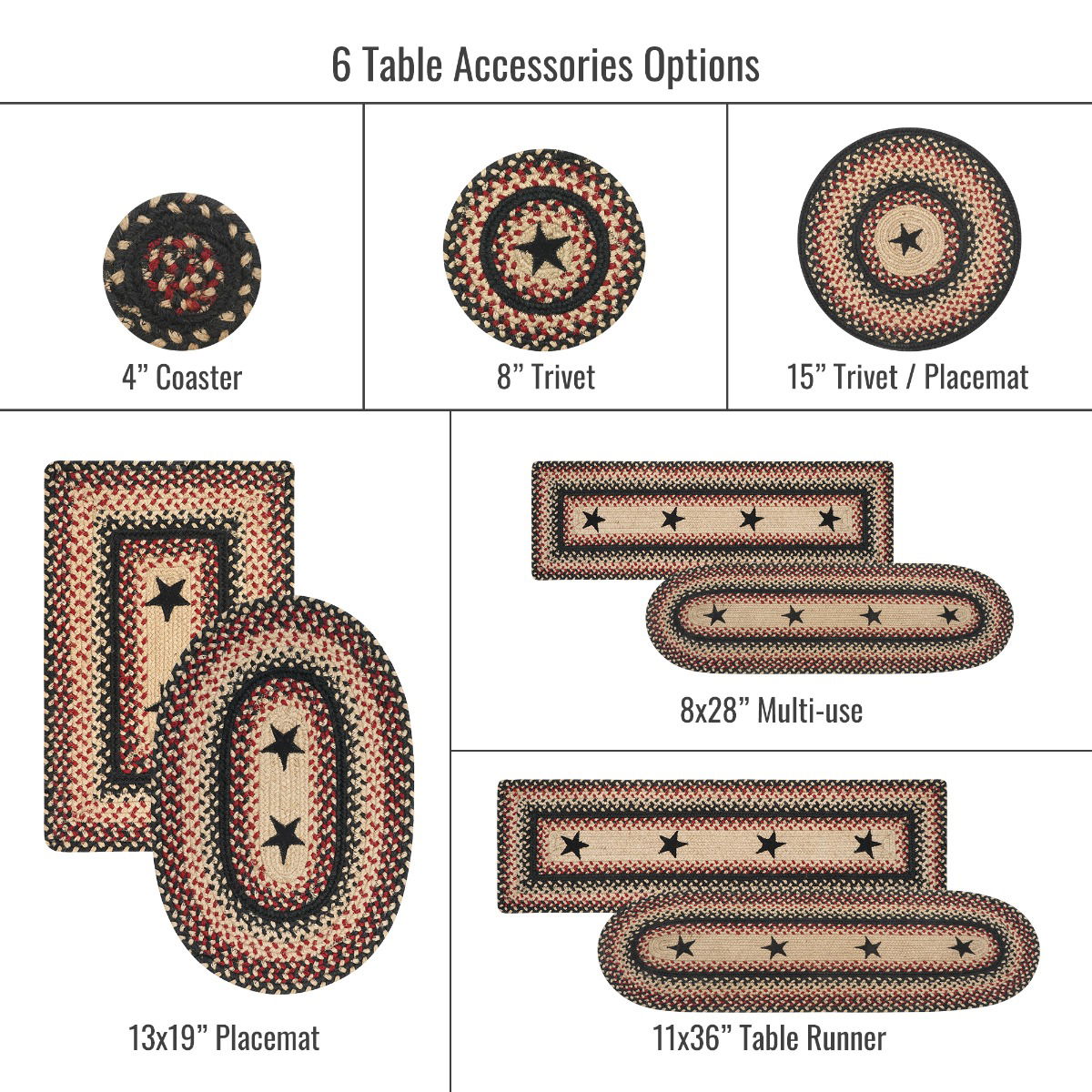 8 IN Gloucester Trivet Small Set of 3 Homespice Rugs