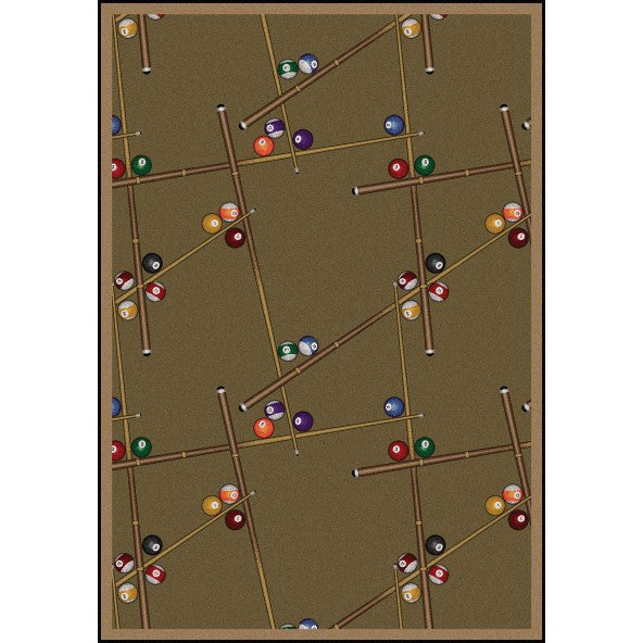 Joy Carpets Snookered Area Rug – Billiards & Game Room Rug Joy Carpets