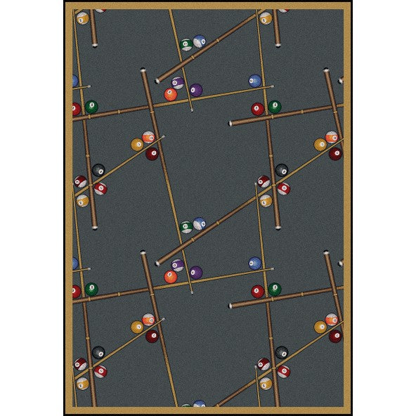 Joy Carpets Snookered Area Rug – Billiards & Game Room Rug Joy Carpets