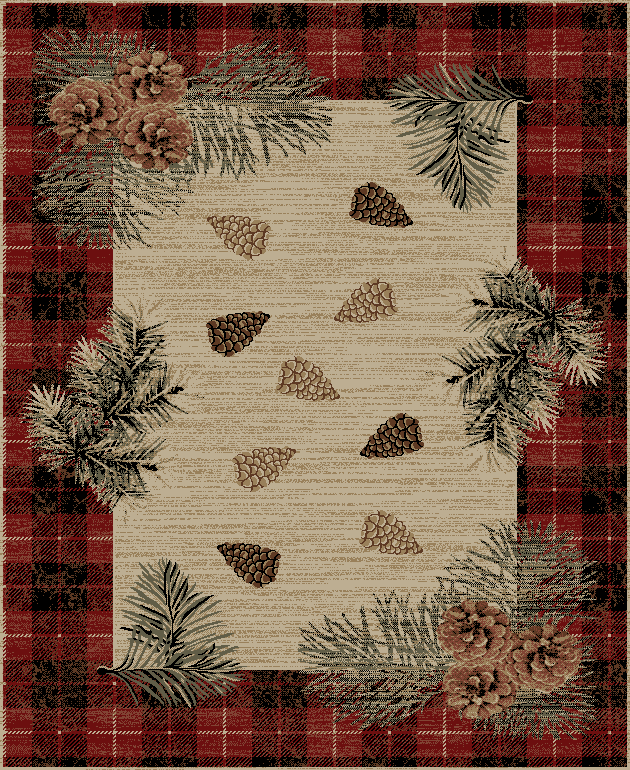 Mayberry Rugs American Destination Roanoke Red Area Rug – Rustic Lodge Rug Mayberry Rug
