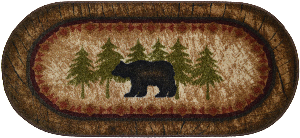 Mayberry Rugs Cozy Cabin Birch Bear Brown Area Rug – Rustic Cabin Lodge Rug Mayberry Rug
