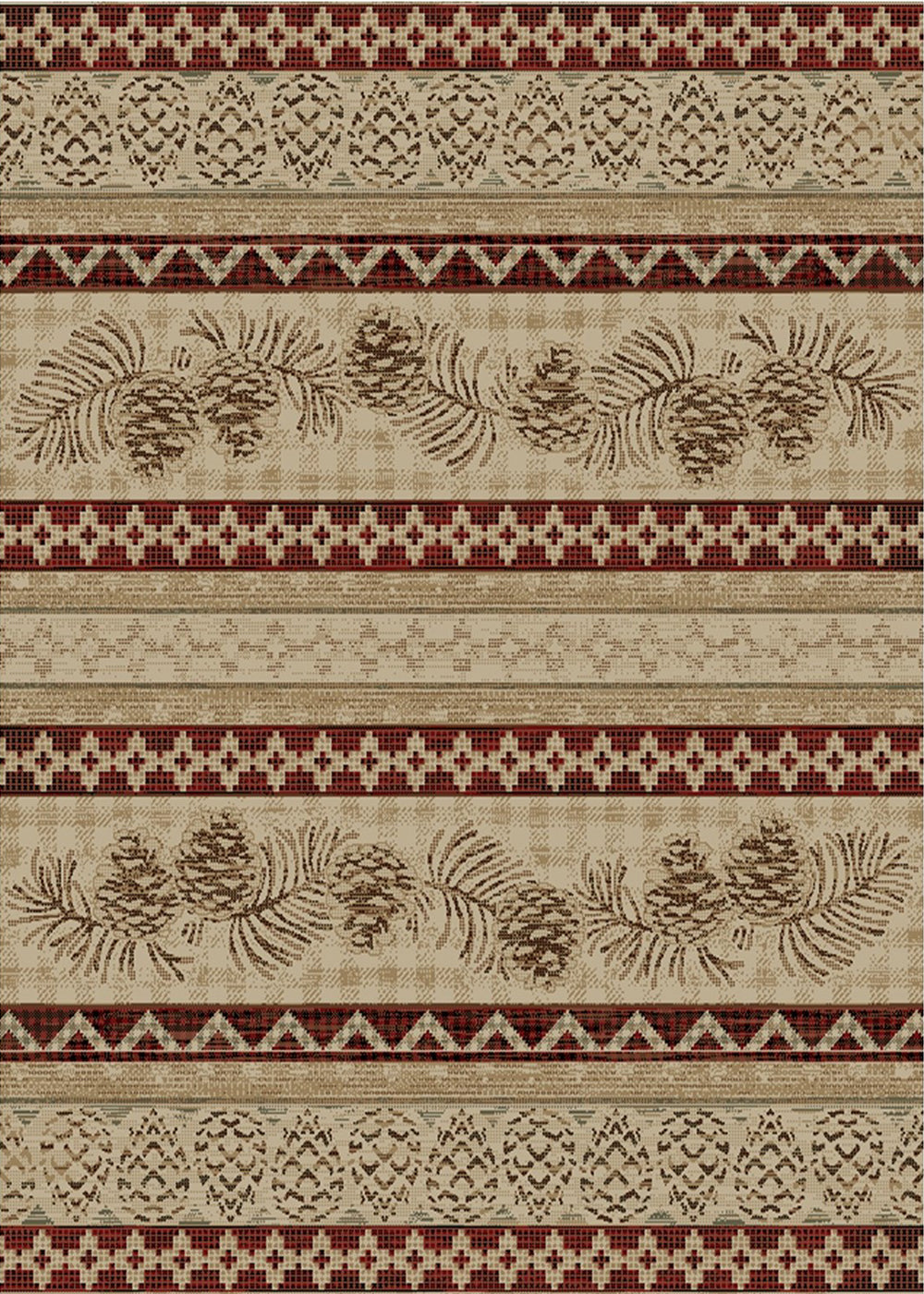 Mayberry Rugs American Destination Pineview Antique Area Rug – Rustic Lodge Rug Mayberry Rug