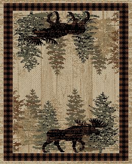 Mayberry Rugs American Destination Breckenridge Brown – Rustic Lodge Area Rug Mayberry Rug
