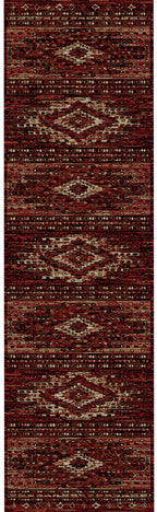 Mayberry Rugs Lodge King Diamond Head Red Area Rug – Rustic Cabin Lodge Rug Mayberry Rug