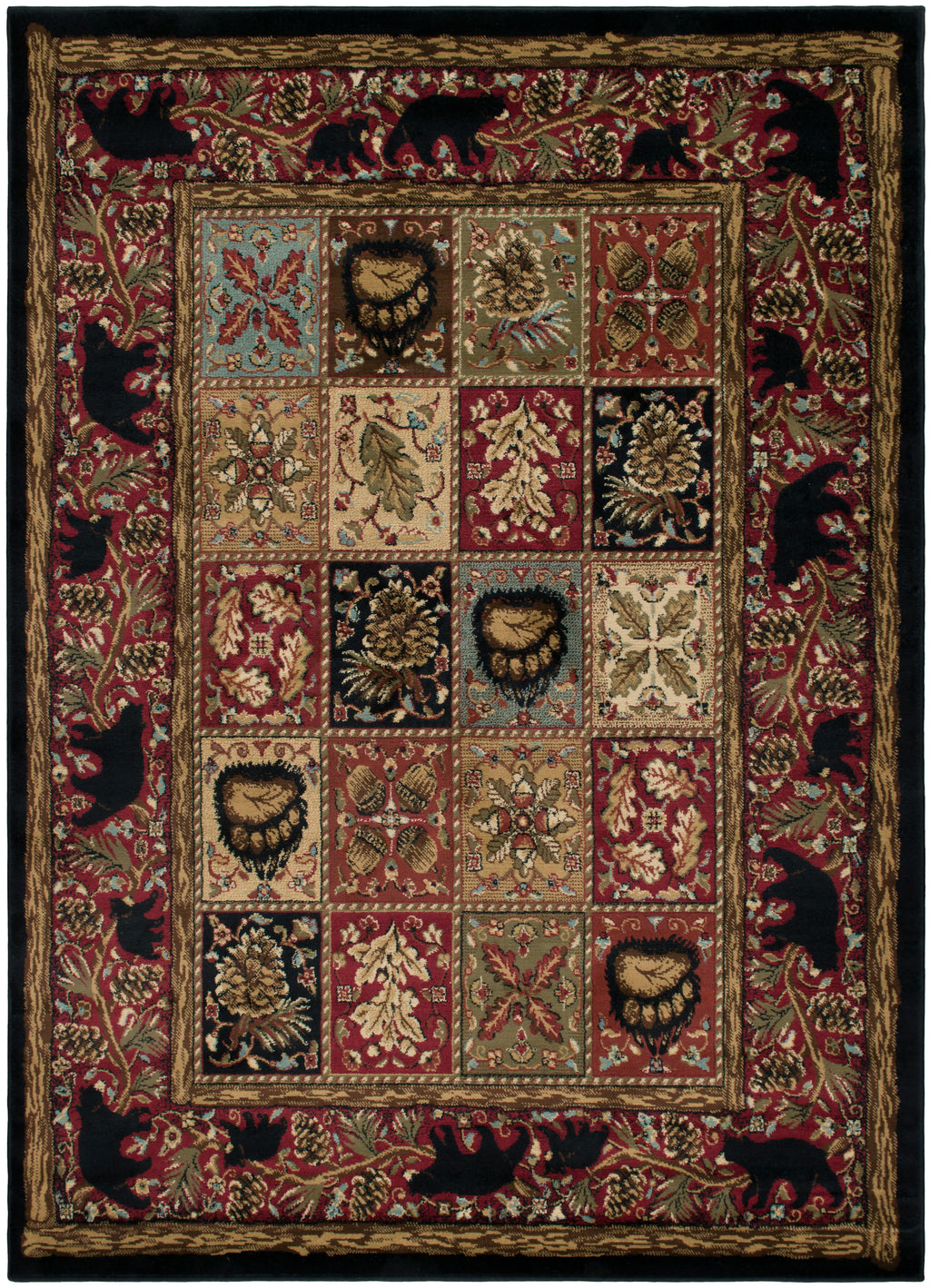 Mayberry Rugs American Destination Masters Lodge Ebony – Rustic Lodge Area Rug Mayberry Rug
