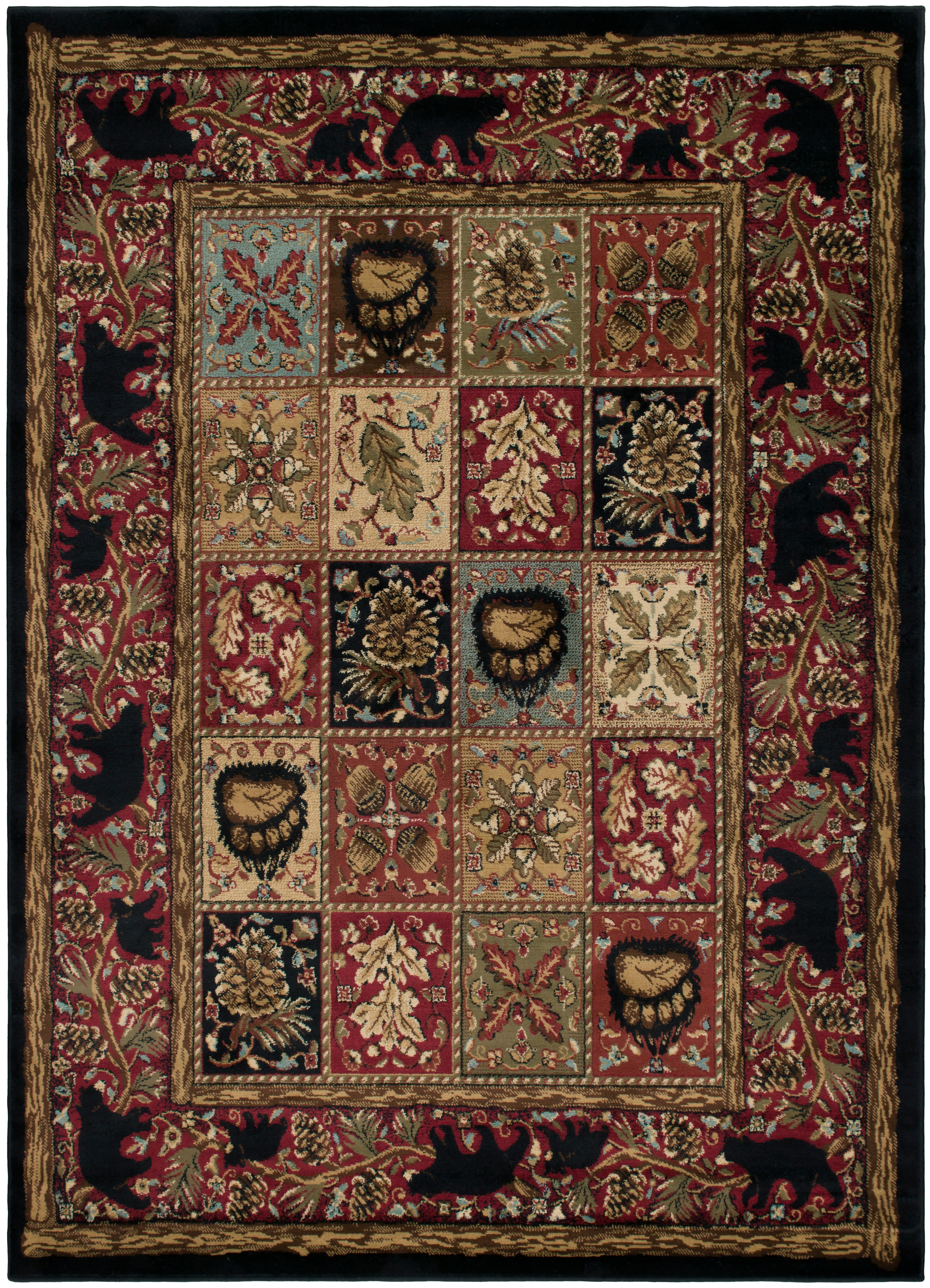 Mayberry Rugs American Destination Masters Lodge Ebony – Rustic Lodge Area Rug Mayberry Rug