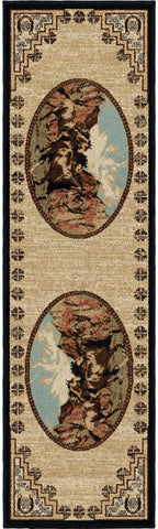 Mayberry Rugs Lodge King Great Escape Multi Area Rug – Rustic Cabin Lodge Rug Mayberry Rug
