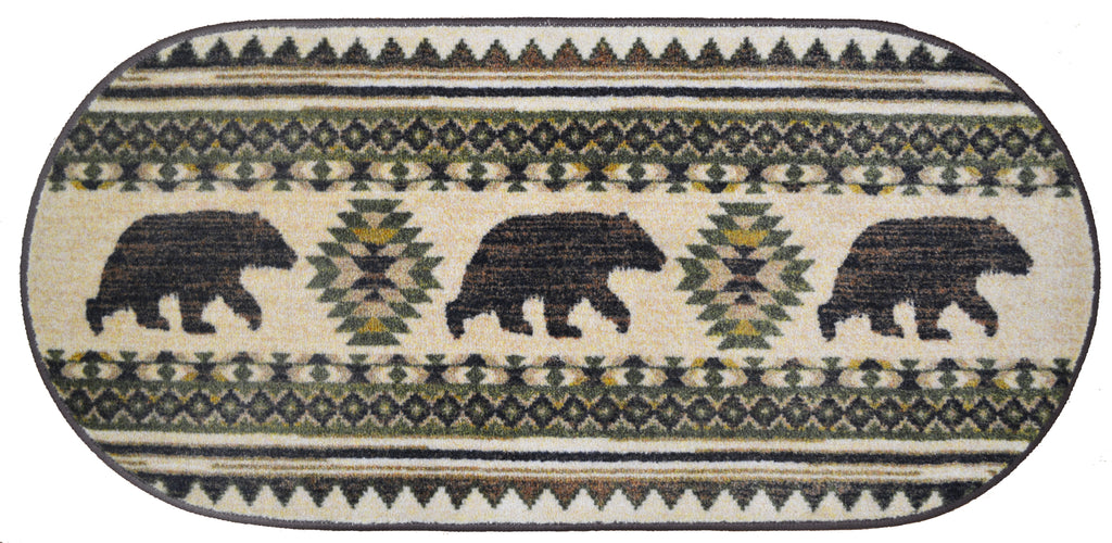 Mayberry Rugs Cozy Cabin Bear Brothers Multi Area Rug – Rustic Cabin Lodge Rug Mayberry Rug