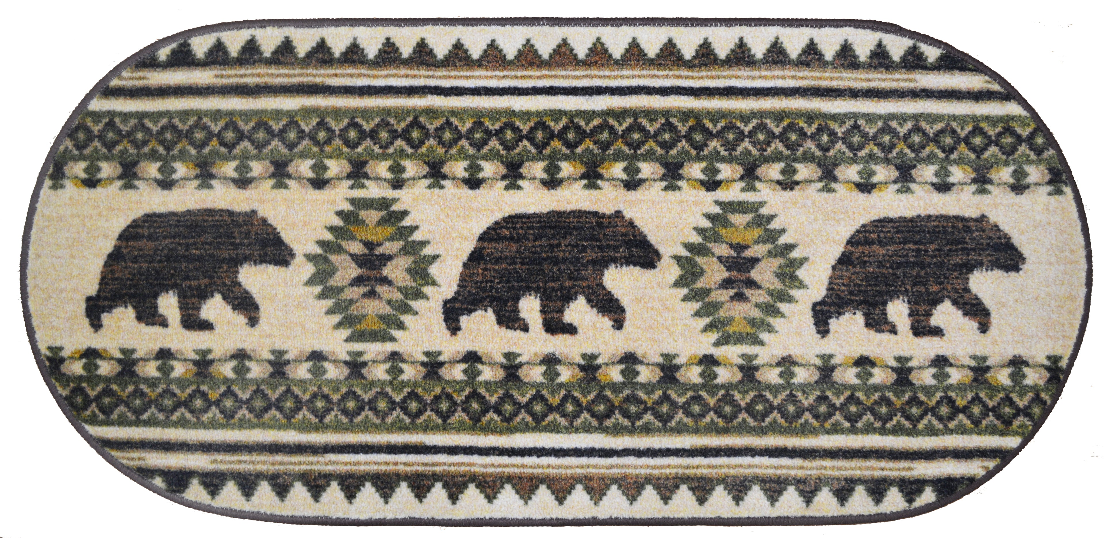 Mayberry Rugs Cozy Cabin Bear Brothers Multi Area Rug – Rustic Cabin Lodge Rug Mayberry Rug