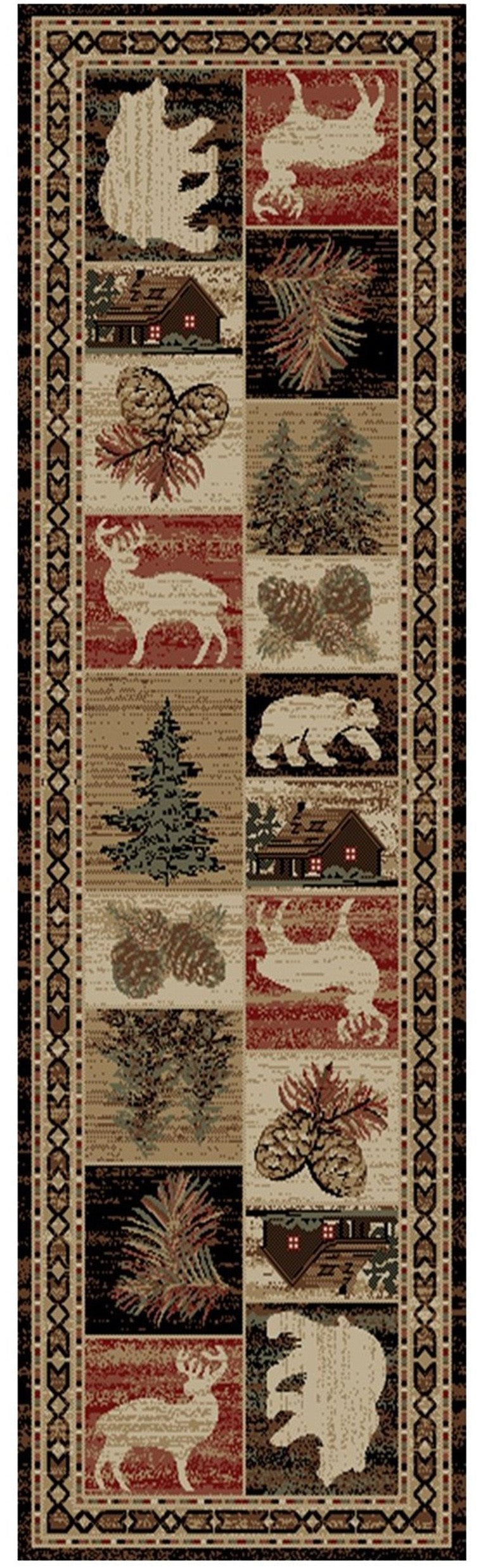 Mayberry Rugs Hearthside Hillside Bluff Multi Area Rug – Rustic Cabin Lodge Rug Mayberry Rug