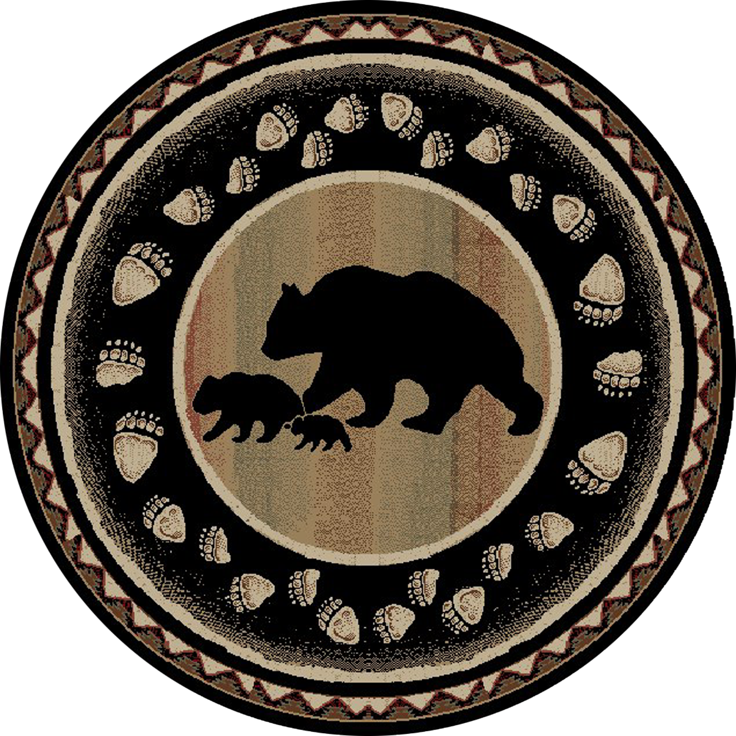 Mayberry Rugs Hearthside Take the Lead Black Area Rug – Rustic Cabin Lodge Rug Mayberry Rug