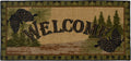 Mayberry Rugs Cozy Cabin Forest Welcome Beige Area Rug – Rustic Cabin Lodge Rug Mayberry Rug