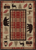 Mayberry Rugs Hearthside Cabin Fever Red Area Rug – Rustic Cabin Lodge Rug Mayberry Rug