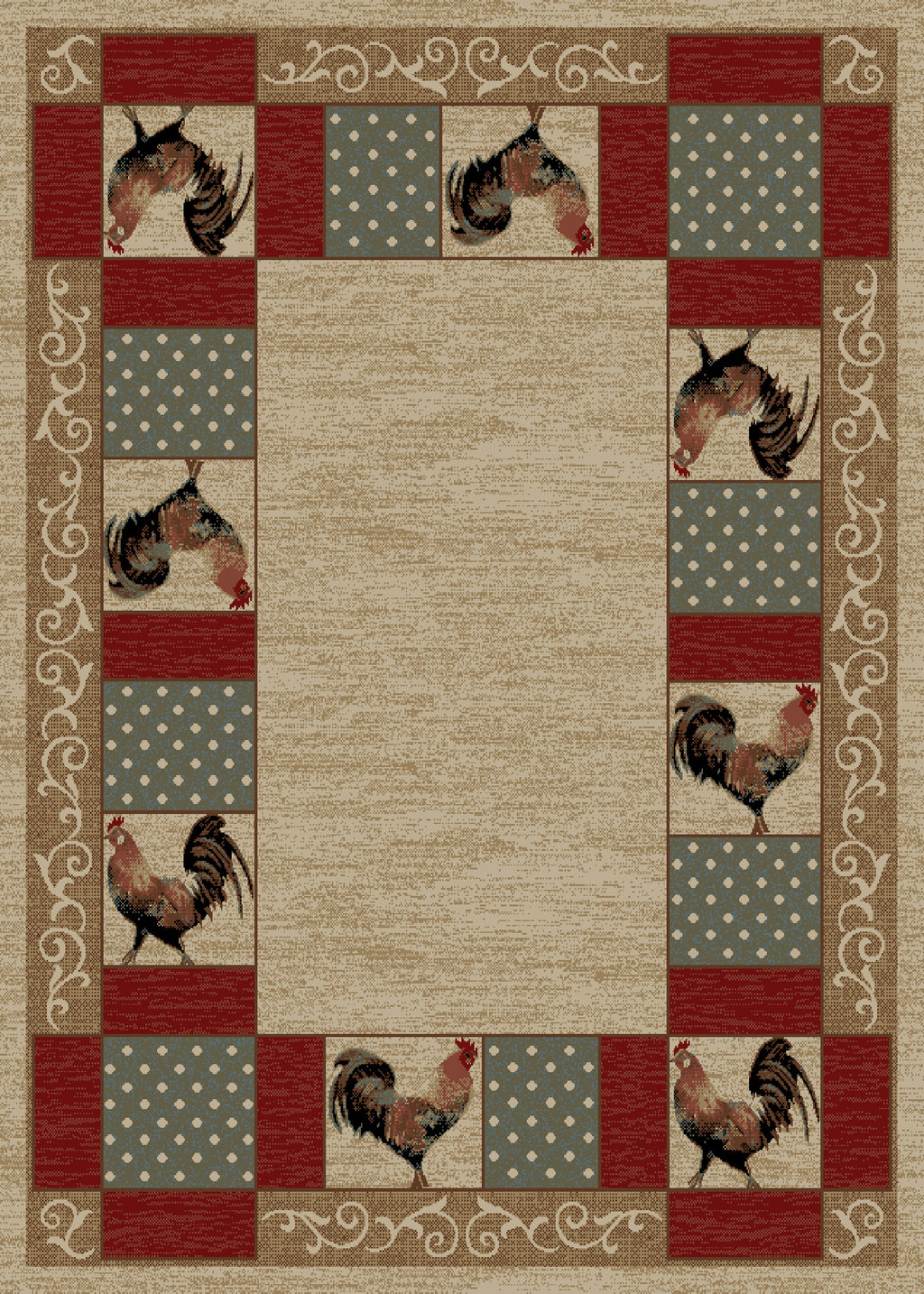Mayberry Rugs American Destination Barnyard Ivory Area Rug – Rustic Cabin Rug Mayberry Rug