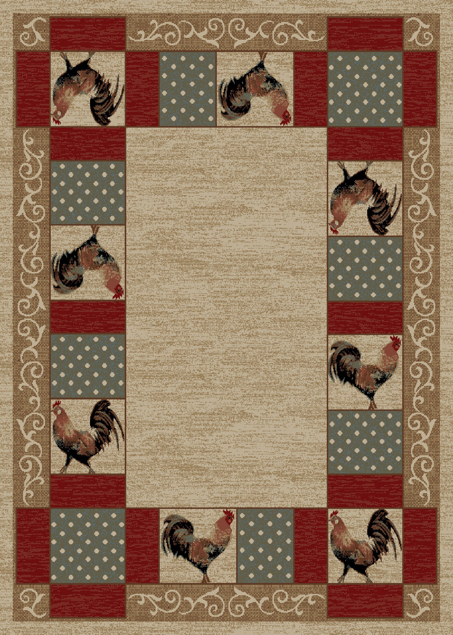 Mayberry Rugs American Destination Barnyard Ivory Area Rug – Rustic Cabin Rug Mayberry Rug