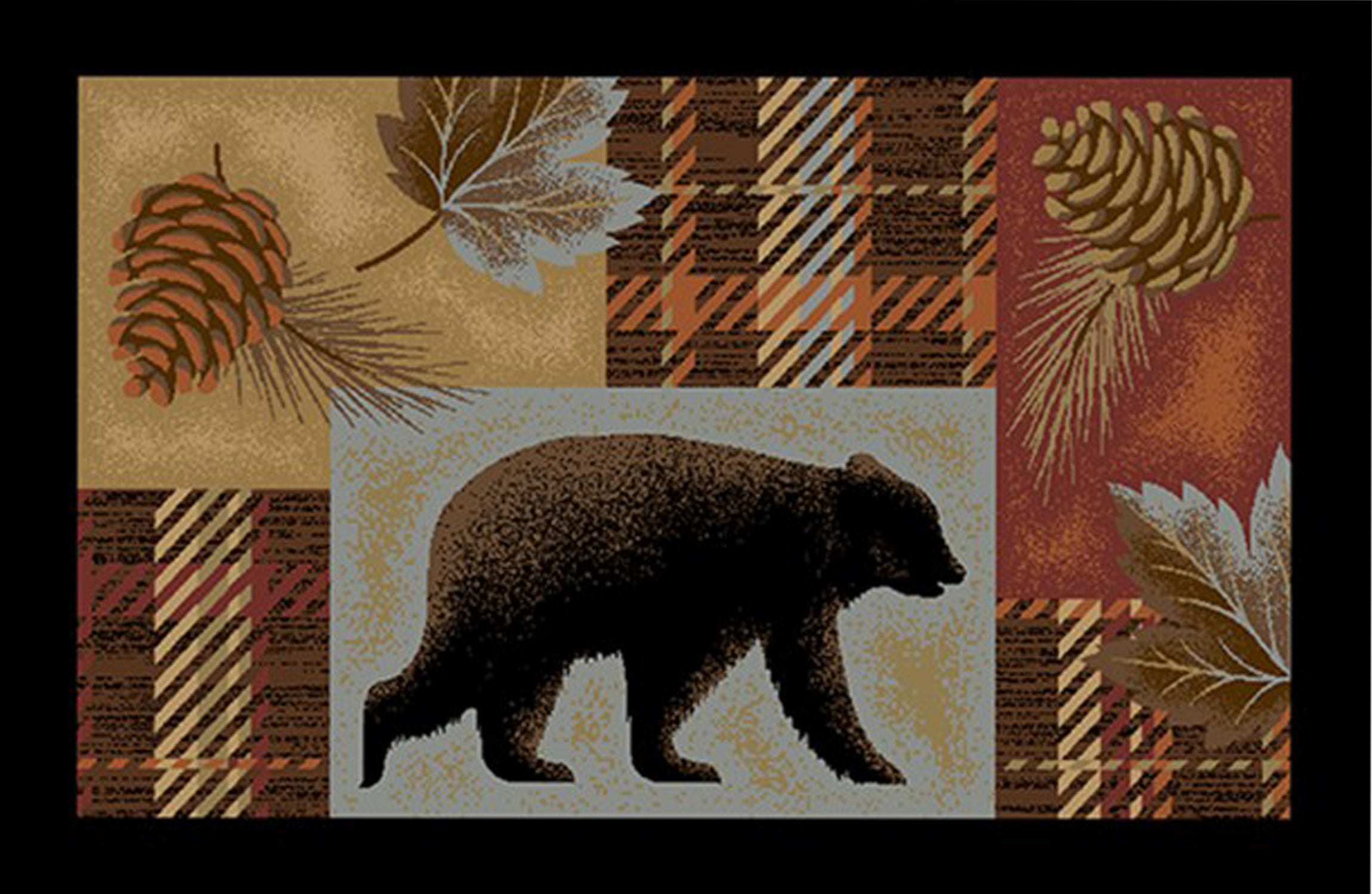 Mayberry Rugs Cozy Cabin Highland Forest Multi Area Rug – Rustic Cabin Lodge Rug Mayberry Rug