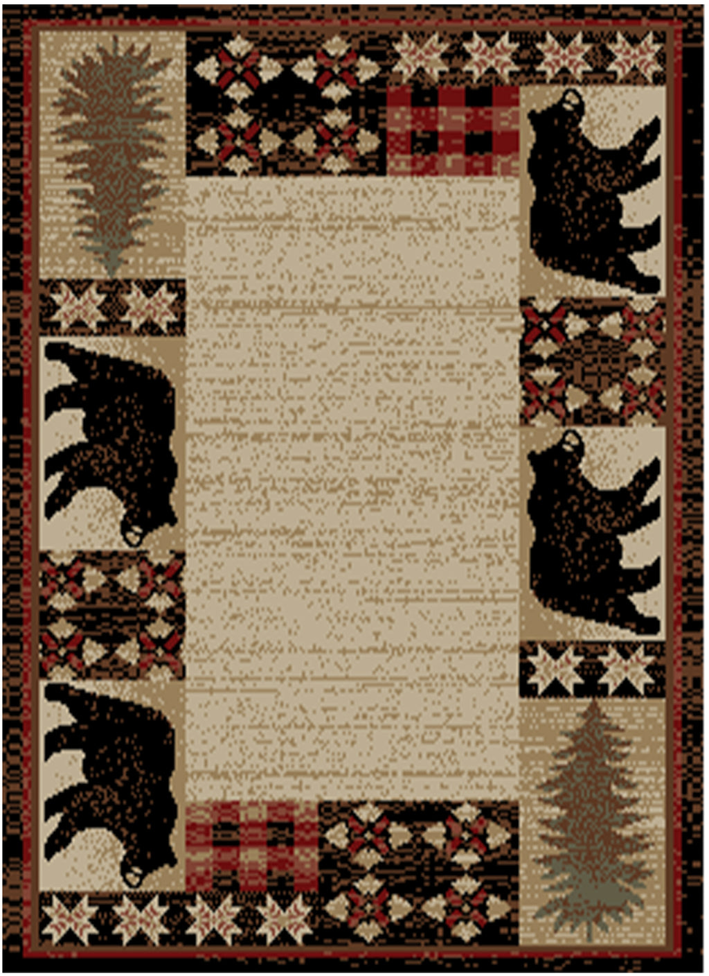 Mayberry Rugs American Destination Edgewood Multi – Rustic Lodge Area Rug Mayberry Rug