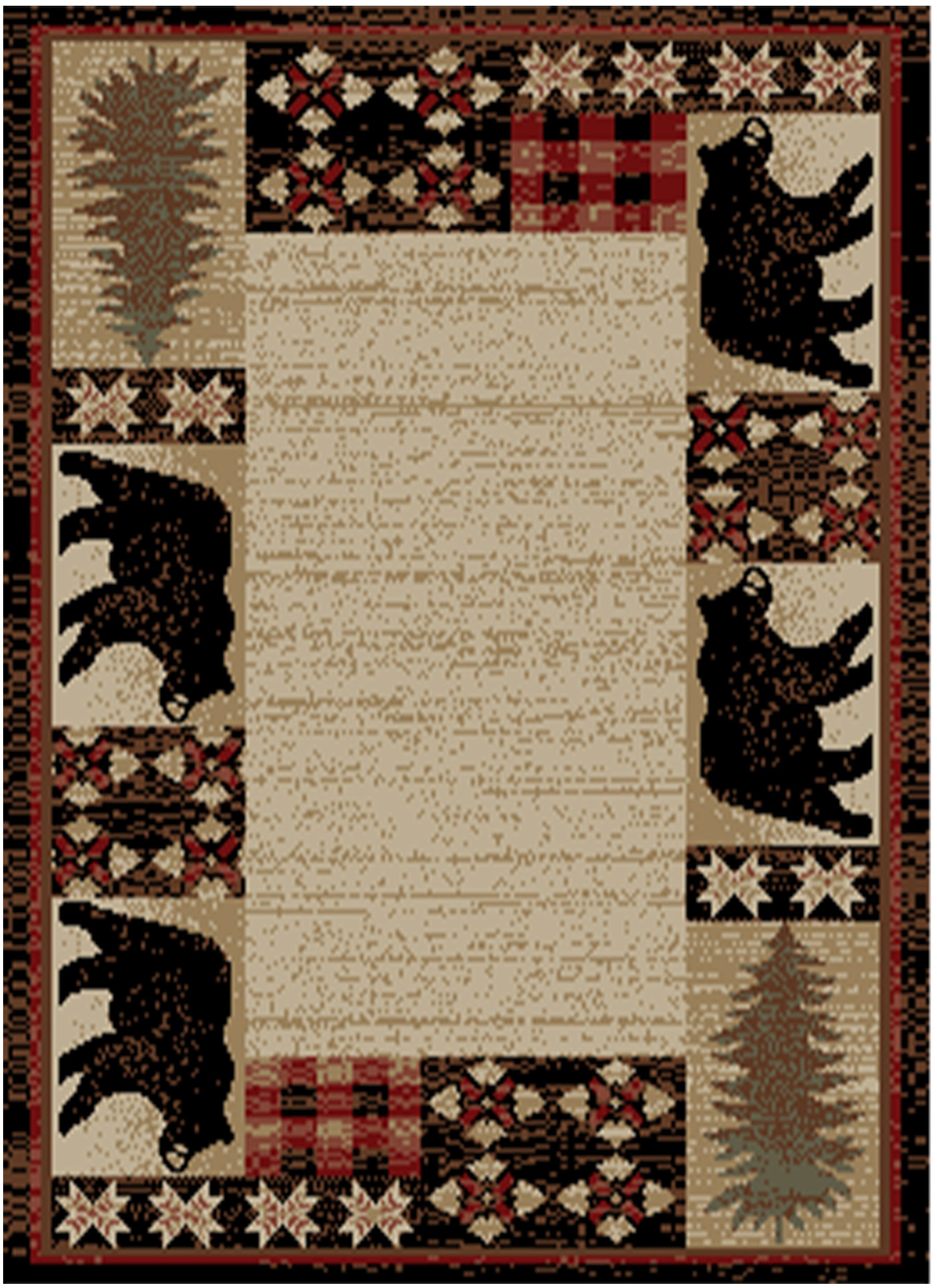 Mayberry Rugs American Destination Edgewood Multi – Rustic Lodge Area Rug Mayberry Rug