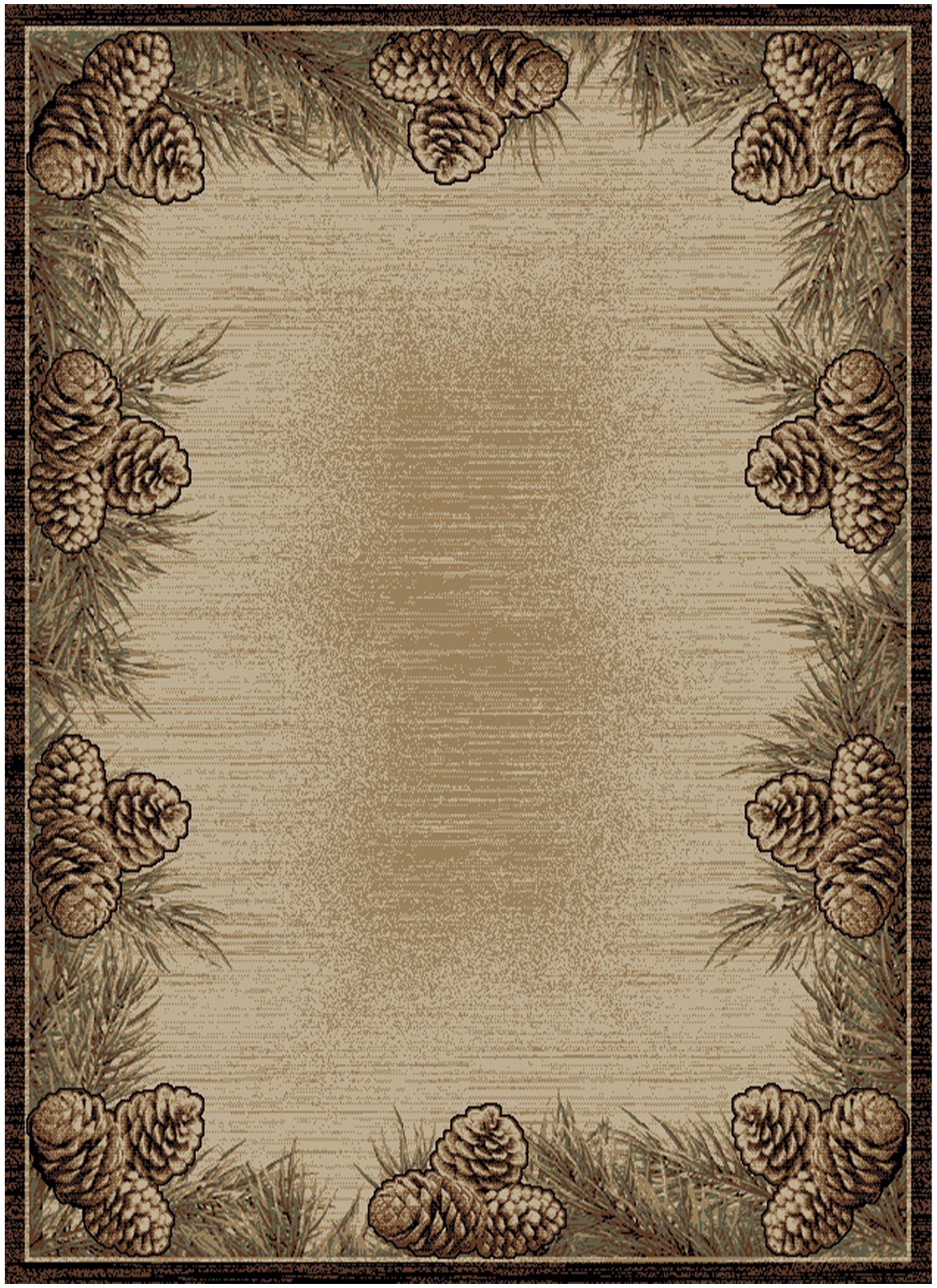Mayberry Rugs Hearthside Twilight Ridge Brown Area Rug – Rustic Cabin Lodge Rug Mayberry Rug