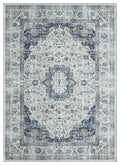 Mayberry Rugs Vintage Lisbon Cream Navy Area Rug – Distressed Traditional Rug Mayberry Rug