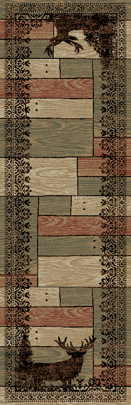 Mayberry Rugs American Destination Woodgrain Beige Area Rug – Rustic Cabin Rug Mayberry Rug