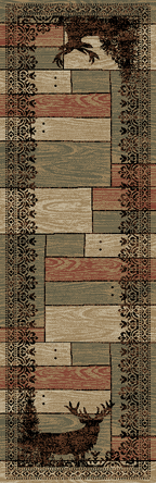 Mayberry Rugs American Destination Woodgrain Beige Area Rug – Rustic Cabin Rug Mayberry Rug