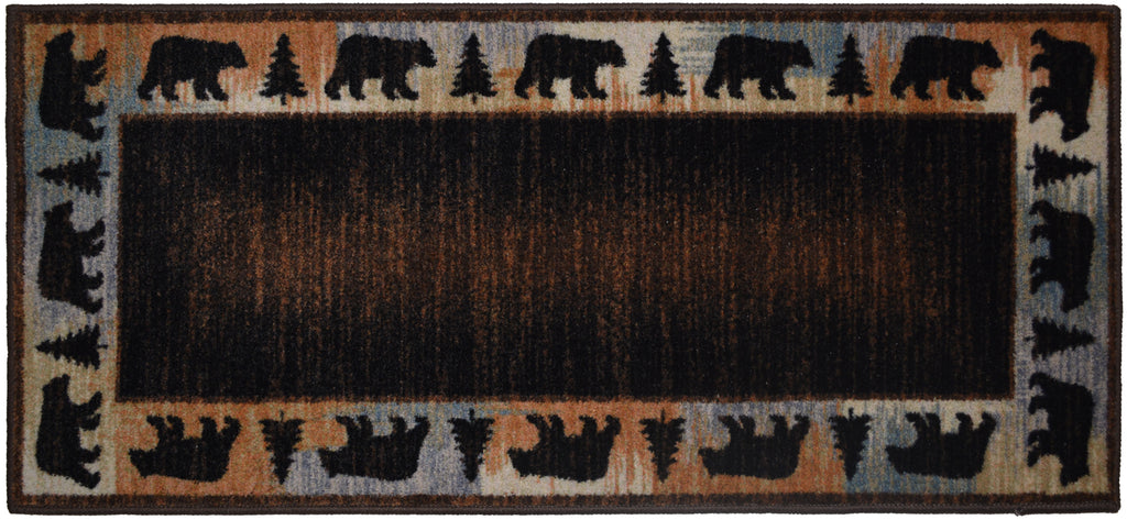 Mayberry Rugs Cozy Cabin Wandering Bear Multi Area Rug – Rustic Cabin Lodge Rug Mayberry Rug