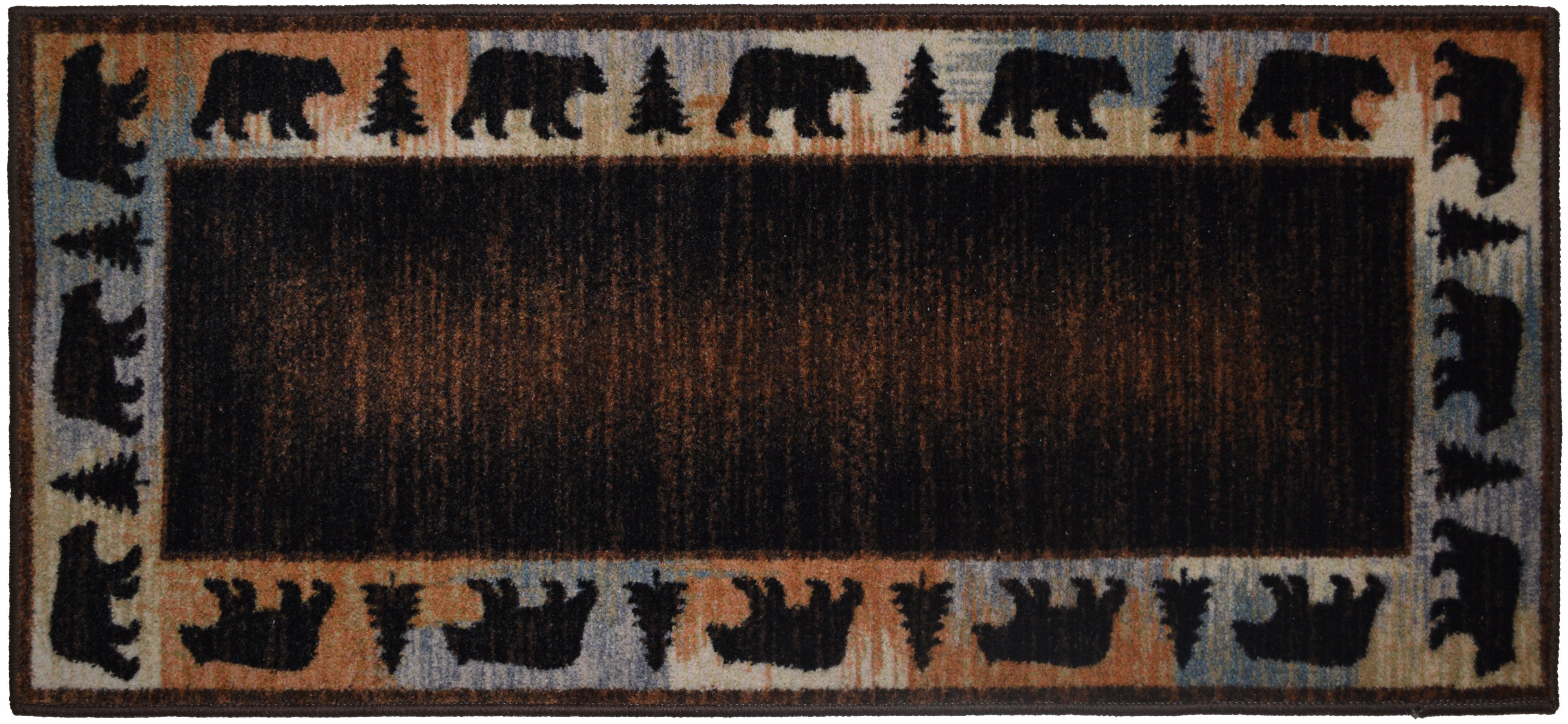 Mayberry Rugs Cozy Cabin Wandering Bear Multi Area Rug – Rustic Cabin Lodge Rug Mayberry Rug